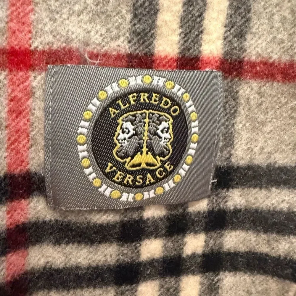 Alfredo Versace Plaid Fringe Scarf